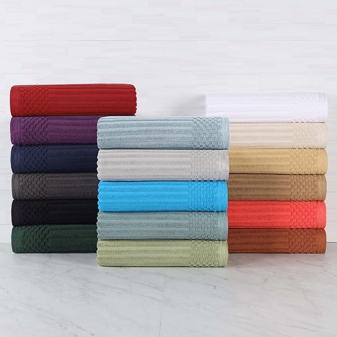 Superior Cotton Face Towel/Washcloth Set of 12, Daily Use for Bathroom, Guest Bath, Quick Dry Small Towels, Face, Hand, Gym, Spa, Hotel, Absorbent, Essentials, Ribbed, Soho Collection, Gold