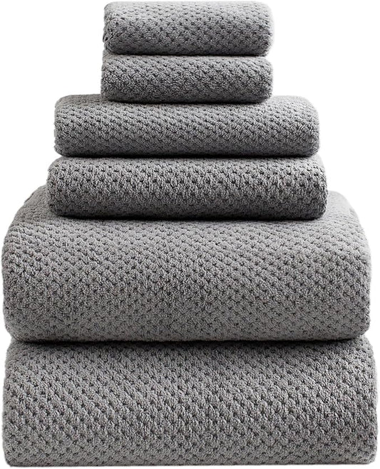 Oversized Bath Towels Extra Large 40x80 Inches Bath Sheets for Adults Super Soft Quick Dry Highly Absobent Microfiber Shower Towels (Grey,6 Piece)…