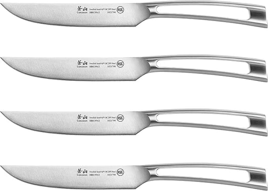 Cangshan TN1 Series 1021806 Swedish 14C28N Steel Forged 4-Piece Steak Knife Set