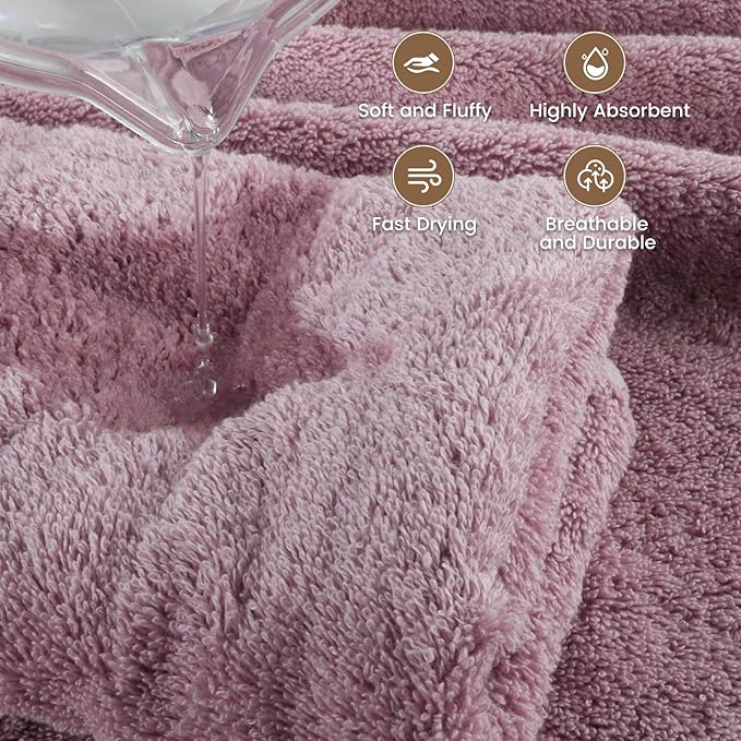 SEMAXE Purplish Red Bathroom Towel, 100% Cotton Bath Towel with Hanging Loop and Smart Tag, Hotel & Spa Quality Soft Absorbent Towel, Gift Box Packaging, 1 Pc Bath Towel, 55" L x 27" W