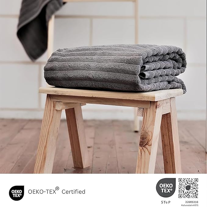 Classic Turkish Towels CTT - Premium 2 Piece Jumbo Bath Sheets, 100% Turkish Cotton, Absorbent & Ultra Comfy Bath Towel Sheets for Hotels & Spa | 40"x65" (Grey)