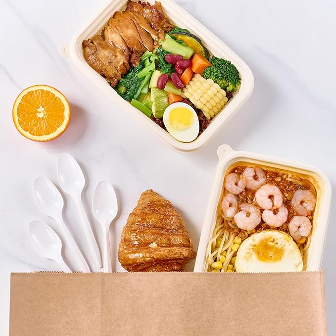 FOCUSLINE 1000 Pack Plastic Teaspoons White, Disposable Spoons Bulk, Heat Resistant Disposable Spoons for Take out Restaurants, Family Gatherings, Outdoor Activities