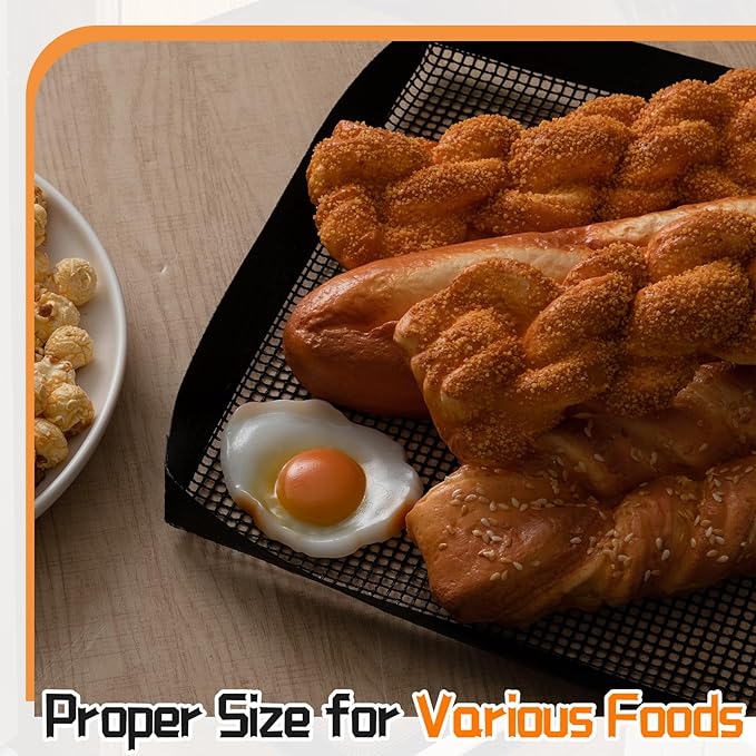 PTFE Solid Oven Basket Non Stick Cooking Basket Cooking Trays for Quick Oven Accessories Baking Chips Chicken Wings Bread Heating