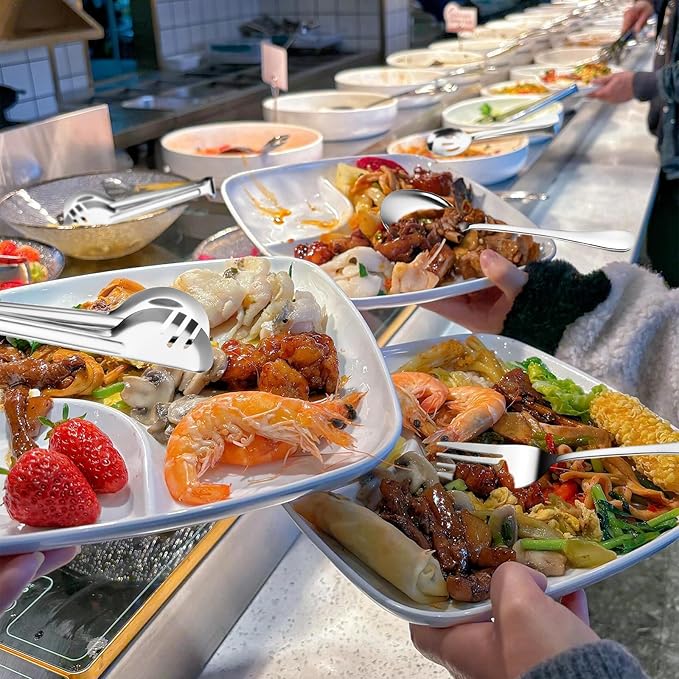 36-Piece Stainless Steel Serving Utensil Set – Complete Buffet Essentials with Spoons, Forks, Tongs, Ladle & More. Perfect for Wedding, Holiday, Catering, and Family Gatherings(Silver)