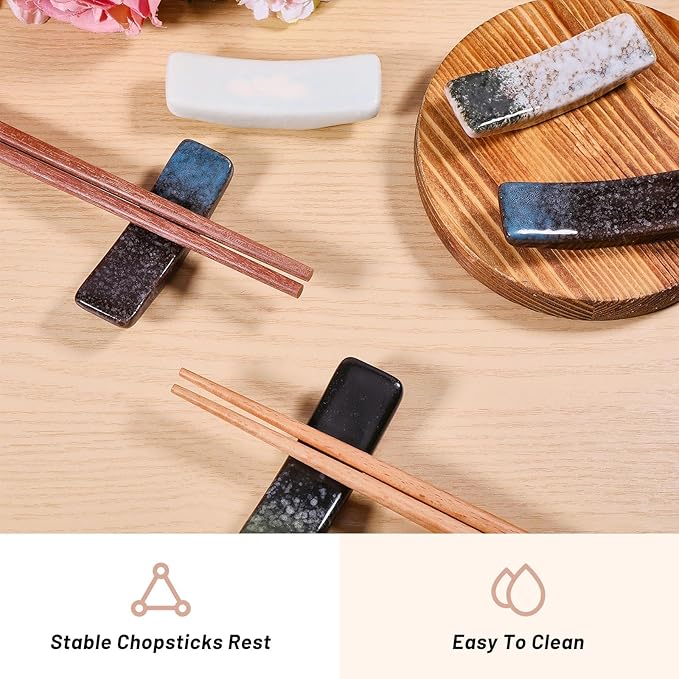 8Pcs Japanese Chopstick Holder Classic Ceramic Chopsticks Stand Rest Table Tableware Decoration Brackets for Spoons Forks Paint Brushes