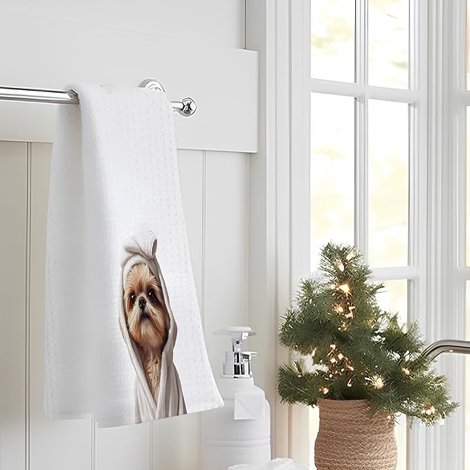 Shih Tzu Hand Towels for Bathroom, Shih Tzu Bathroom Hand Towels, Dog Bathroom Decor, Kids Hand Towels, Kids Bathroom Decor, Shih Tzu Gifts for Women Dog Lovers, 16x24 Inch