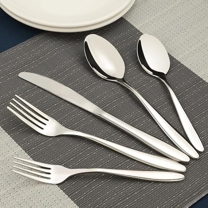 Ramddy 18/10 Stainless Steel Flatware Set for 12, Silverware Set