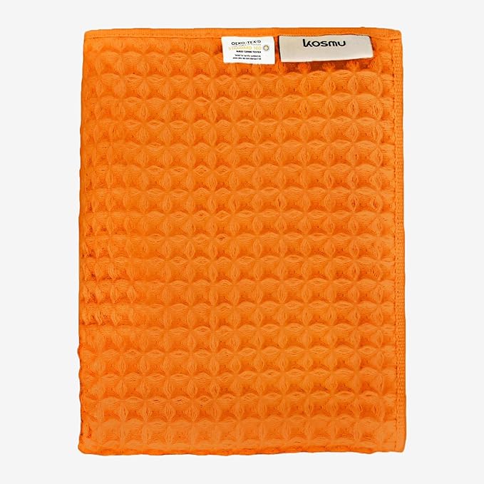 Luxury Japanese Cotton Silk Bath Towel, Plush, Absorbent & Quick Dry, Storage Bag Included (Hand Towel, Coral Orange)