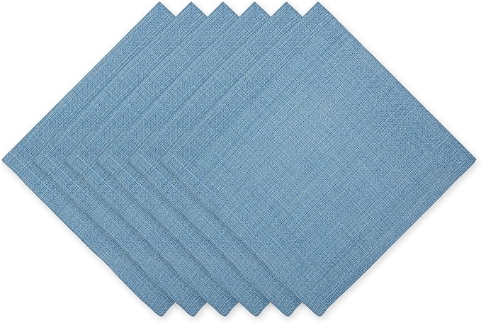 DII Variegated Tabletop Collection, Napkin Set, 20x20, Light Blue, 6 Piece