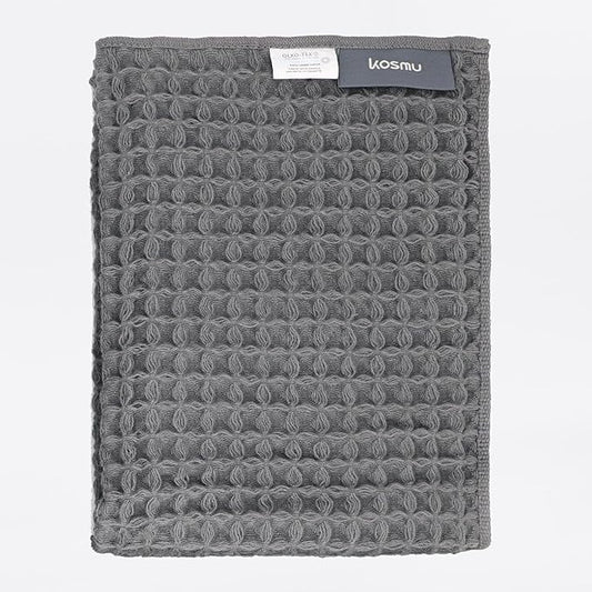 Luxury Organic Japanese Cotton Waffle Bath Towel | Thick, Absorbent, Quick Dry Bathroom Towels for Shower, Sauna, Onsen| Hotel & Spa Quality, Gift-Ready (Smoke Grey, Hand Towel, 32" x 16")