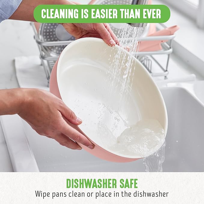 GreenLife 10 Piece Nonstick Pots & Pans Set, Detachable Handle & Stackable Cookware Set, Non Toxic PFAS-Free Skillets, Induction Kitchen Pans, Space Saving, Serving Bowls, Oven Safe, Light Pink