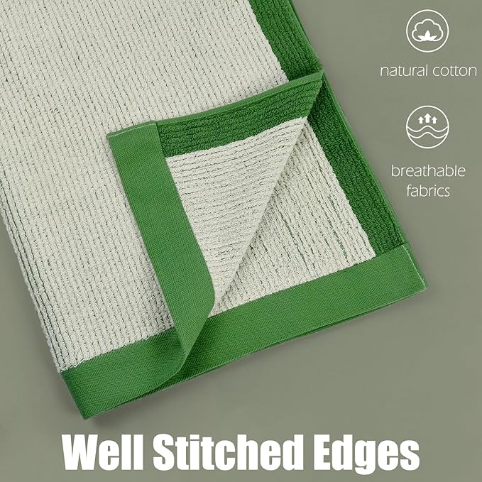 Cleanbear Shower Towel Soft Bath Towels for Bathroom, 2 Cotton Fluffy Bath Towels (520 GSM), 54 x 28 Inches, Green