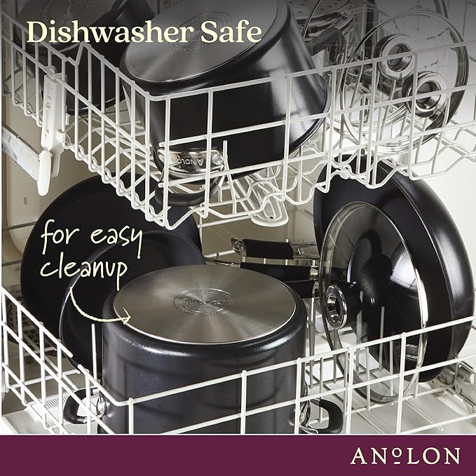 Anolon 87538 Smart Stack Hard Anodized Nonstick Frying Pan / Fry Pan / Hard Anodized Skillet - 12 Inch, Black