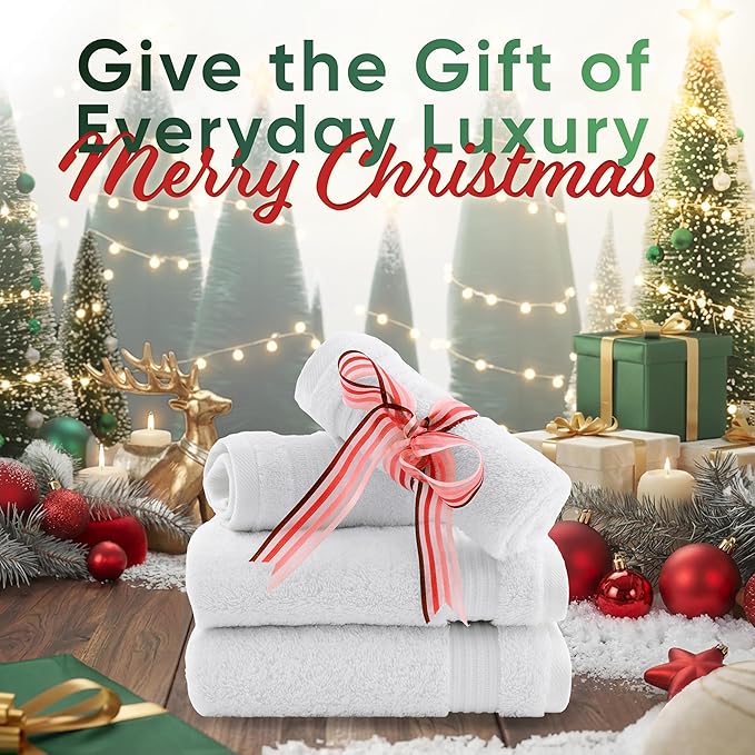 American Veteran Towel, 100% Cotton Turkish Washcloths for Bathroom Essentials 4 Pack, Soft Absorbent Wash Cloths Quick Drying Small Towels Washrags, White