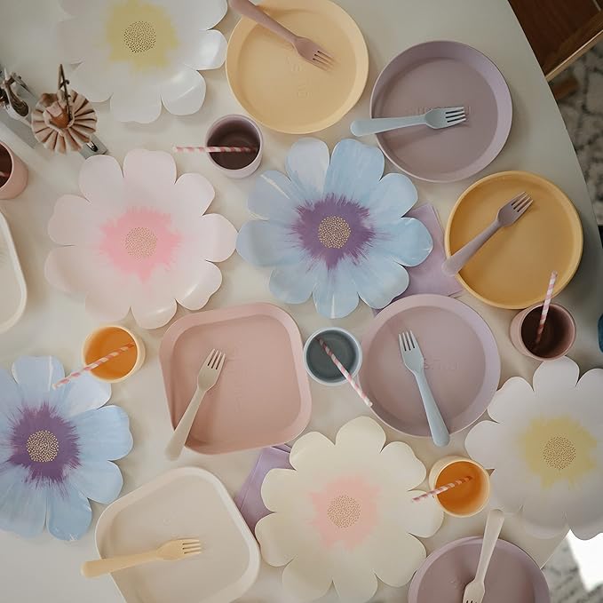 mushie Flatware Fork and Spoon Set For Kids | Made in Denmark (Vanilla)