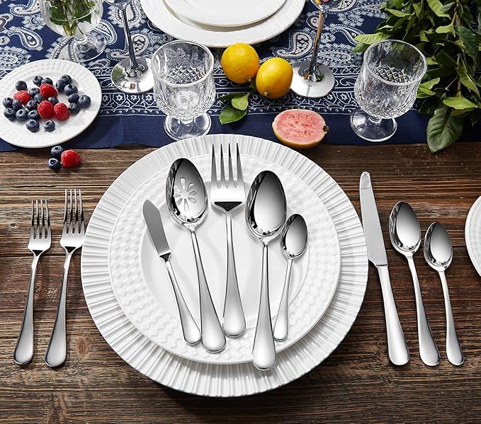 KEAWELL Premium Verona 4-Piece 5.9 inch Spoon Set – 18/10 Stainless Steel, Heavy-Duty Mirror-Finished Flatware for Daily Meals, Hosting and Special Occasions (4, Small Spoons)