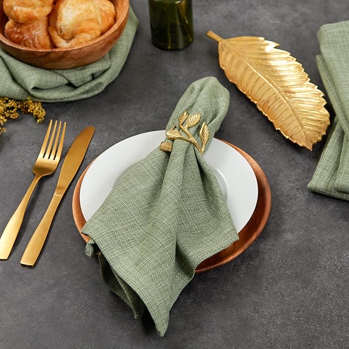 DII Variegated Tabletop Collection, Napkin Set, 20x20, Artichoke Green, 6 Piece