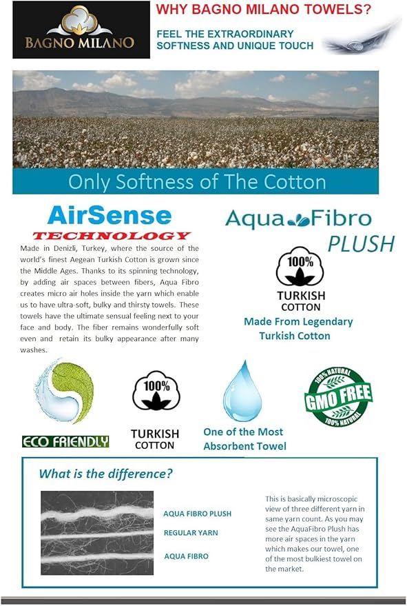 BAGNO MILANO Turkish Towels, Ultra Soft, Plush Luxury Turkih Cotton Bath Towels, Quick Dry Towel Set Made in Turkey (Lavender Purple, 6 Pcs Towel Set)