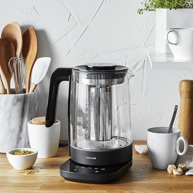 ZWILLING Enfinigy Glass Kettle, Tea Kettle, Black