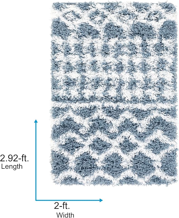 Livabliss Hapsburg Moroccan Shag Area Rug, 2' x 2'11", Denim