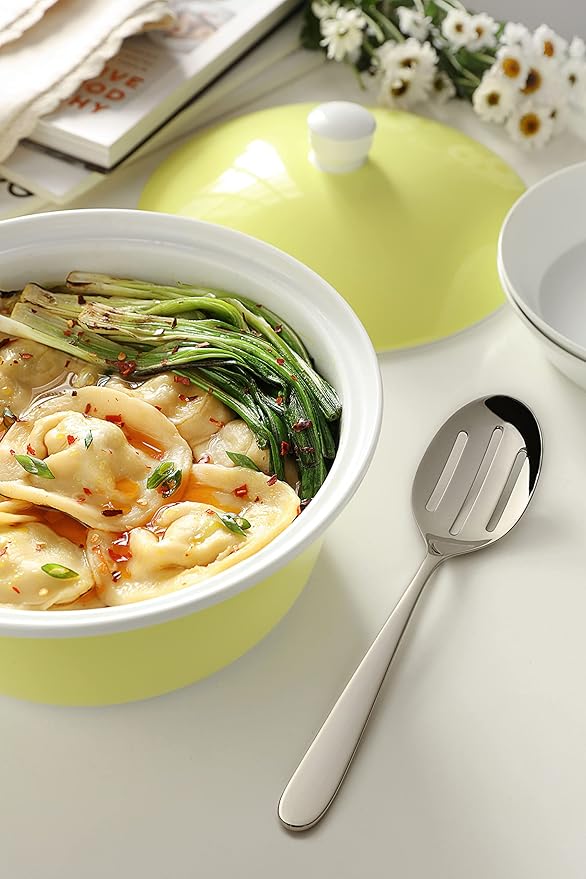 Serving Utensil Set – 18/10 Stainless Steel Serving Spoons, Salad Servers, Butter Knives, Mirror Finish, Dishwasher Safe, Elegant and Durable (10-Piece Serving Set, Fidenza)