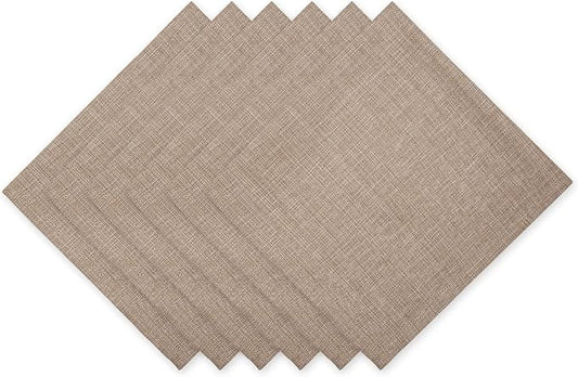 DII Variegated Tabletop Collection, Napkin Set, 20x20, Mushroom, 6 Piece