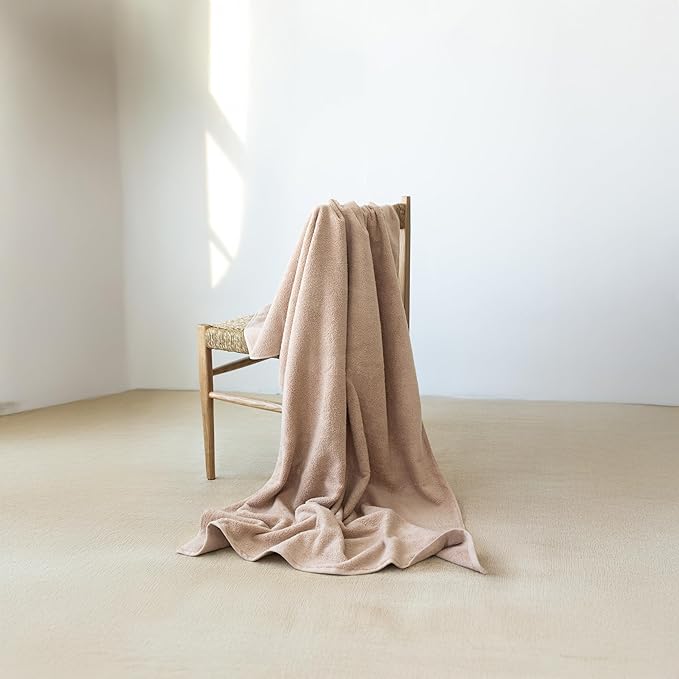 SALBAKOS 100% Turkish Cotton Towels (Taupe, Jumbo Bath Sheet)