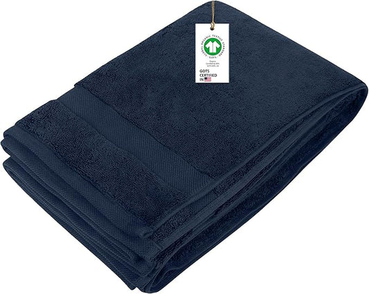 Delara 100% Organic Cotton Towels 650 GSM Plush Feather Touch Quick Dry Bath Sheet, GOTS Certified, Oeko-Tex Green Certified, Organic Cotton Bath Sheet, 36"X70"
