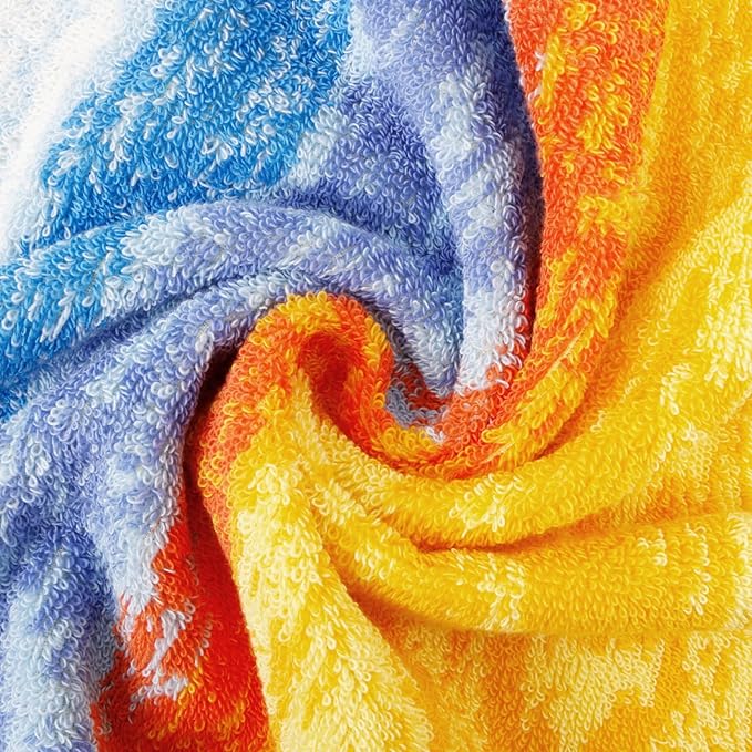 SEMAXE 18-Pack Bath Towel Set Include 6 Bath Towels, 6 Hand Towels, 6 Wash Cloths, 100% Cotton Bathroom Towels with Hanging Loops, Soft & Absorbent Towel, Colorful Towel - Wheat Field Collection