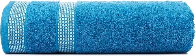 CASA COPENHAGEN Solitaire Mix 6 Pieces Towel Set- Grey Violet + Teal, 600 GSM 2Bath Towel 2Hand Towel 2Washcloth, Designed in Denmark Made of Soft Egyptian Cotton for Bathroom, Kitchen & Shower