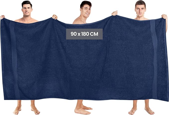 Utopia Towels - Luxurious Jumbo Bath Sheet 8 Piece - 600 GSM (35X70 Inches) 100% Ring Spun Cotton - Highly Absorbent and Quick Dry Extra Large Bath Towel - Super Soft Hotel Quality Towel (Navy)