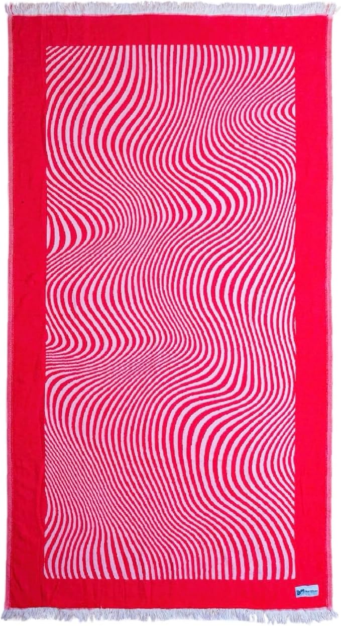 Turkish Beach Towel - 100% Organic Cotton - Soft, Quick-Dry, Sand Proof, Prewashed - Lightweight & Oversized for Beach, Pool, Yoga, Bath, Travel, Gym, Throw - Merlot (Red)