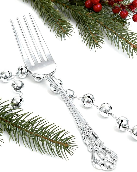 30PCS Silver Plastic Forks - 8.1inch Silver Forks Disposable - Vintage Heavy Duty Dessert Forks - Premium Fancy Plastic Silverware for Parties, Weddings, Dinners and Events