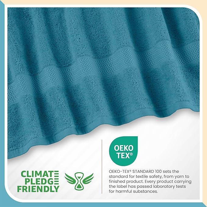 Martex 6-Piece Luxury 100% Cotton Towel Set | Quick Dry | Super Absorbent | Super Soft 100% Ringspun Cotton Towels | 2 Bath Towels | 2 Hand Towels | 2 Wash Cloths | Blue