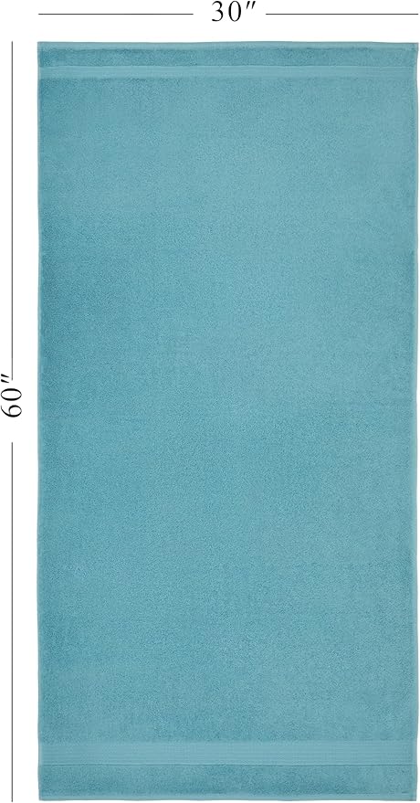 Ozdilek 6-Piece Bath Towel Set, 2 Bath, 2 Hand, 2 Wash, 100% Cotton Turkish Towels, 2 Bath Towels (30x60/550 GSM), 2 Hand Towels (16x30/575 GSM), 2 Washcloths (13x13/600 GSM) (Milky Blue)