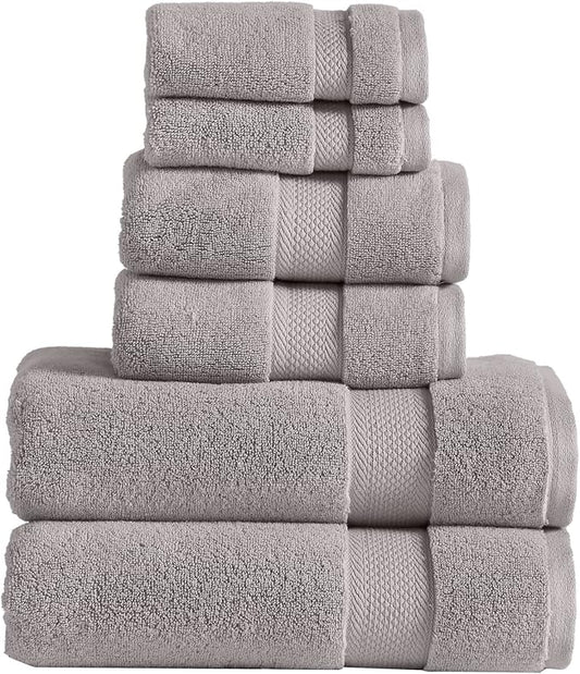Modern Threads Luxury 6-Piece Quick-Dry Towel Set – Plush & Ultra-Absorbent for Spa-Like Experience, Stone