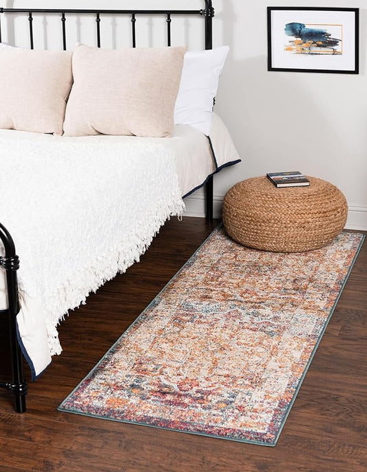 Unique Loom Isabella Collection Area Rug - Adjani (2' x 6' 1" Runner, Multi/ Beige)