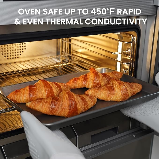 LISI Nonstick Stackable Baking Pans Set, Cookware Sets Baking Tray (15" x 10" (Jelly Roll Pan))