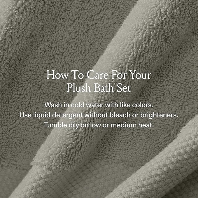 BOLL & BRANCH Plush Bath Sheet Set - Shore - 6 Piece - Includes 2 Oversized Bath Sheets, 2 Hand Towels & 2 Washcloths - 100% Organic Cotton - Ultra Soft & Luxurious - Quick Absorbing