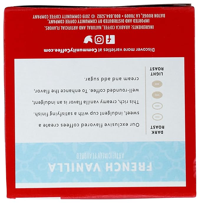 Community Coffee French Vanilla Flavored 12 Count Keurig K-Cup Coffee Pods, Medium Roast, 12 Count (Pack of 1)