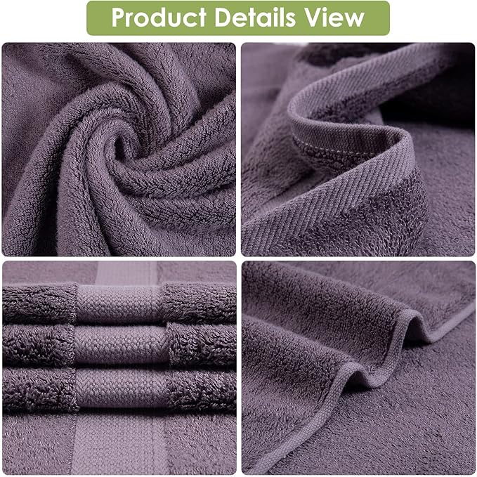 3PC Bathroom Towel Set for Face and Body, Sensitive Skin Lavender Purple Luxury Towels Set for Adult Students Kids Baby, Super Soft Highly Absorbent Towels Set for Bathroom 3 PC