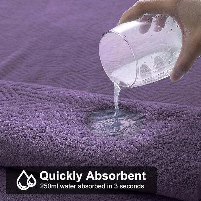 Large Bath Towels 35x70 Inch Extra Large Bathroom Towels Bath Sheets Towels for Adults, Quick Dry Towel Super Soft Absorbent Oversized Towels Microfiber Shower Towels For Spa Gym(4 Pcs Dark Purple)