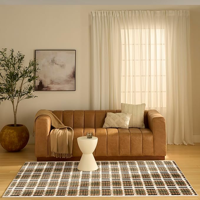 Nourison Home Nordic Charcoal Multicolor 5' x 7' Area Rug - Easy Clean, Non Shedding, Bed Room, Living Room, Dining Room, Kitchen (5' x 7')