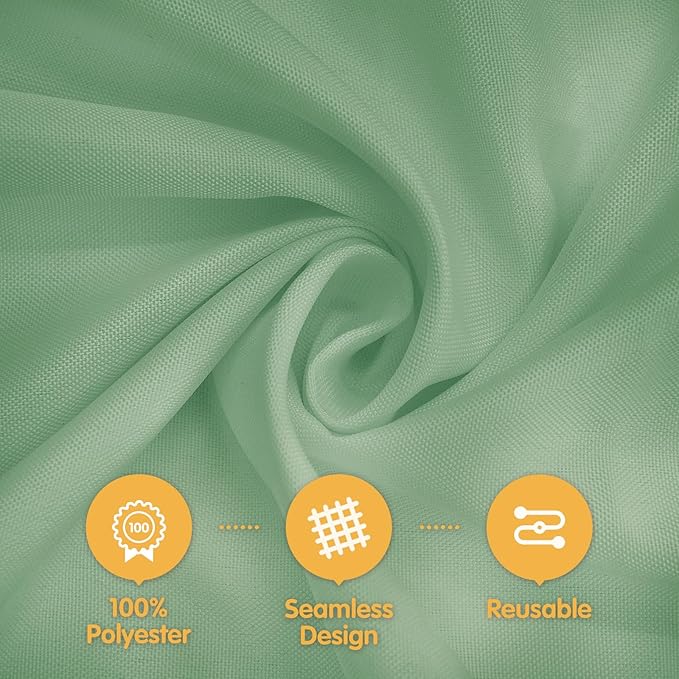 BRILLMAX 10 Pack Sage Green Tablecloths 70 x 120 Inch for 6ft or 8ft Rectangle Tables - Rectangular Bulk Linen Polyester Fabric Washable Cloth Cover for Wedding Reception Banquet Birthday Party