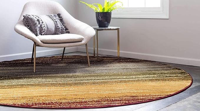Unique Loom Barista Collection Area Rug - Mundo Nova (7' 10" Round, Beige/ Blue)