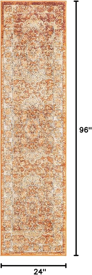 Unique Loom Isabella Collection Area Rug - Adjani (2' x 8' Runner, Rust Red/ Black)