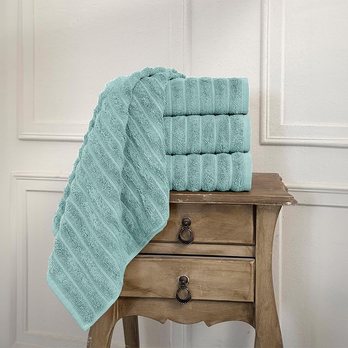 Classic Turkish Towels CTT Luxury Hand Towels for Bathroom Set of 4, 100% Turkish Cotton, Quick Dry & Comfy Towels for Hotel & Spa, Highly Absorbent | 20"x32" (Spa Green)