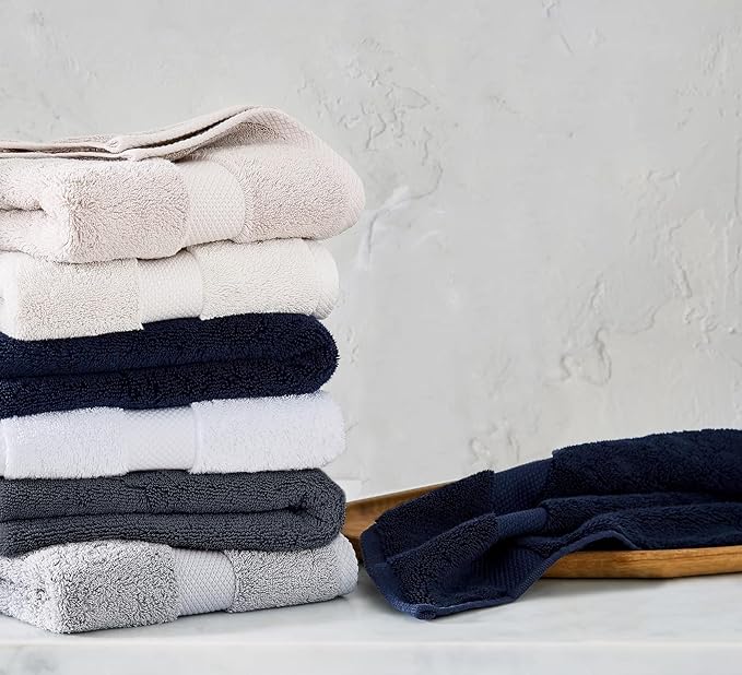 Delara 100% Organic Cotton Towels 650 GSM Plush Feather Touch Quick Dry Hand Towel, Pack of 6 GOTS Certified, Oeko-Tex Green Certified, Organic Cotton Hand Towel, 20"X30"