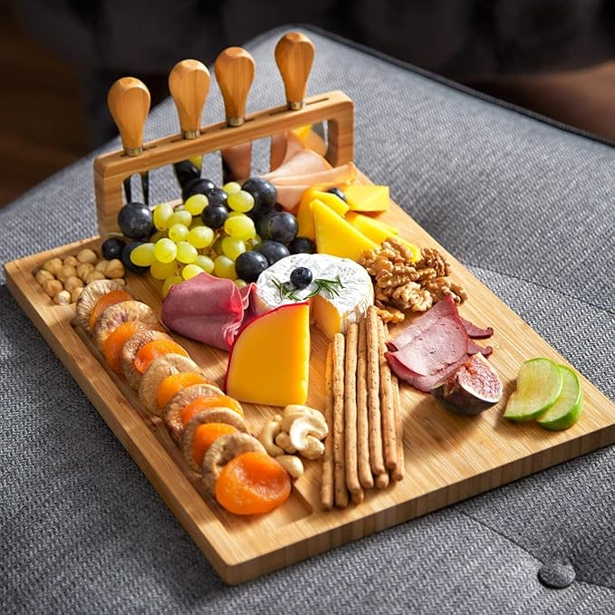 RoyalHouse Personalized Charcuterie Board, Custom Bamboo Engraved Cheese Board, Perfect for Weddings, Bridal Showers, and Special Occasions