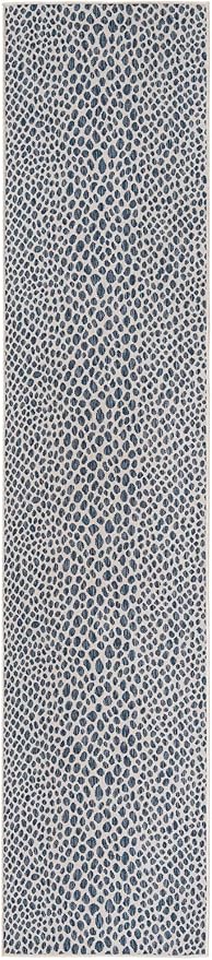 Unique Loom Outdoor Collection Area Rug - Cape Town (2' 7" x 12' Runner, Blue/ Olive)